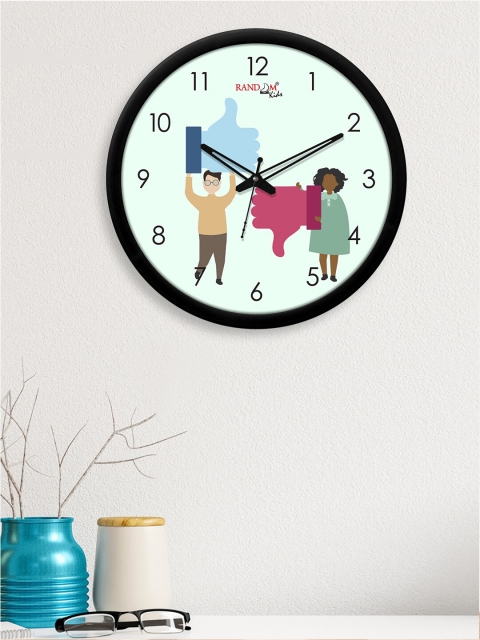 

RANDOM Black & Off White Thumbs UP Down Printed Analogue Contemporary Wall Clock