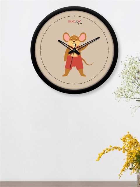 

RANDOM Beige & Brown Rat Teddy Printed Contemporary Wall Clock