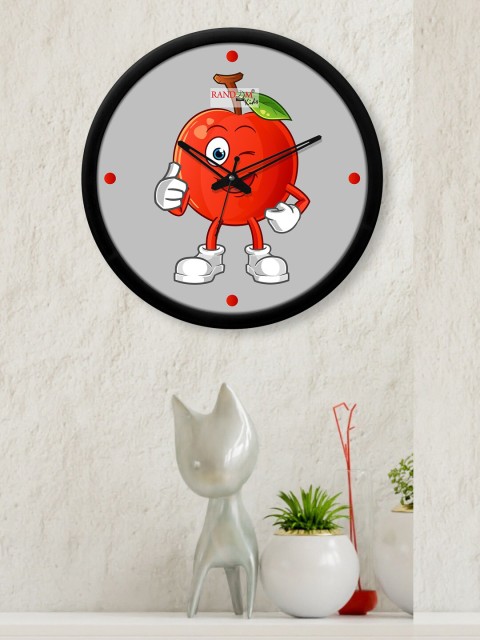 

RANDOM Grey & Red Printed Contemporary Wall Clock