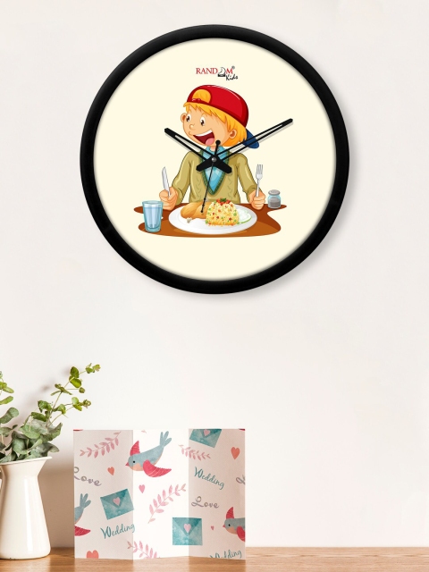 

RANDOM Black & Off White Foody Boy Printed Analogue Contemporary Wall Clock