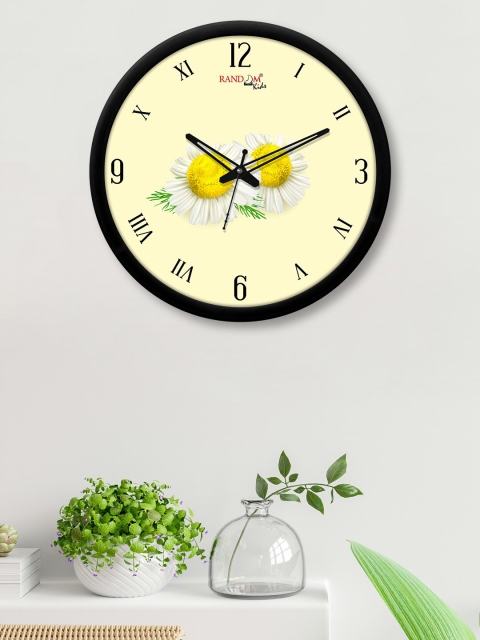 

RANDOM Cream-Coloured & White Printed Contemporary Wall Clock