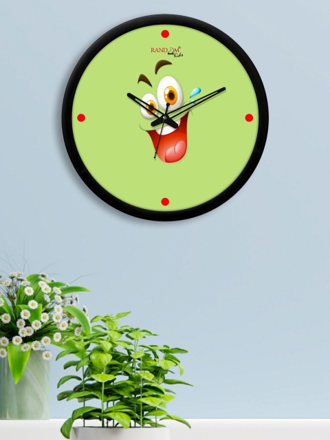 

RANDOM Black & Green Smiley Plastic Printed Analogue Contemporary Wall Clock