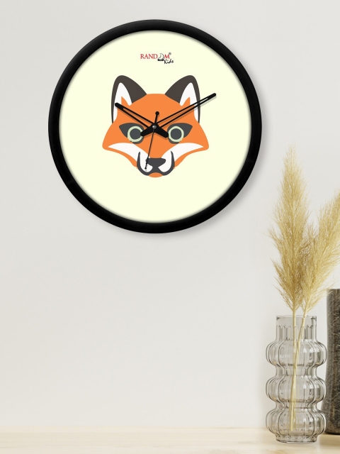 

RANDOM Off White & Orange Printed Contemporary Wall Clock