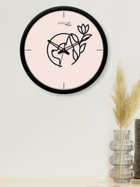 

RANDOM Off White & Black Suspense Face Printed Contemporary Wall Clock with Glass Frame