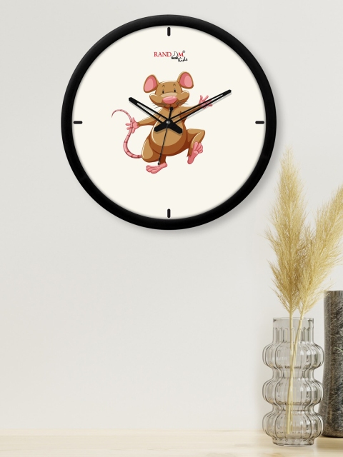 

RANDOM Off White & Brown Printed Contemporary Wall Clock