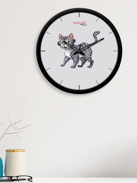 

RANDOM Grey & White Black Cat Printed Contemporary Wall Clock