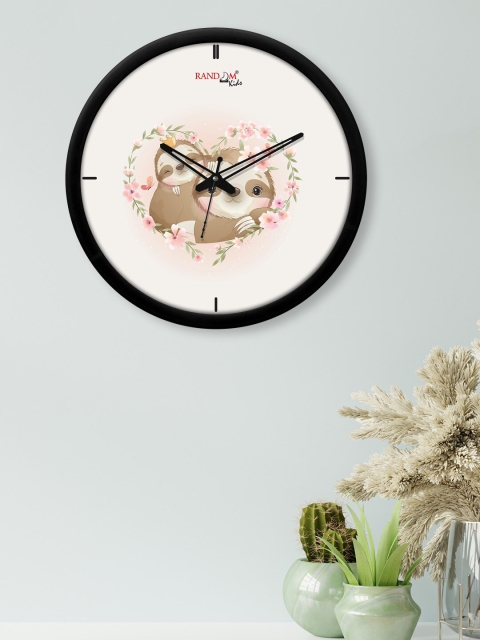 

RANDOM Off White & Brown Printed Contemporary Wall Clock