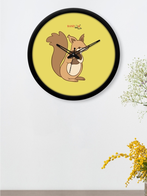 

RANDOM Yellow & Brown Printed Contemporary Wall Clock