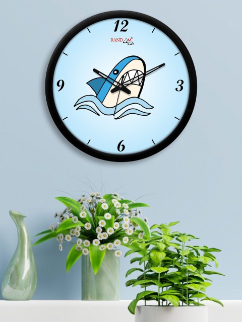 

RANDOM Blue & Beige Blue Whale Printed Contemporary Wall Clock