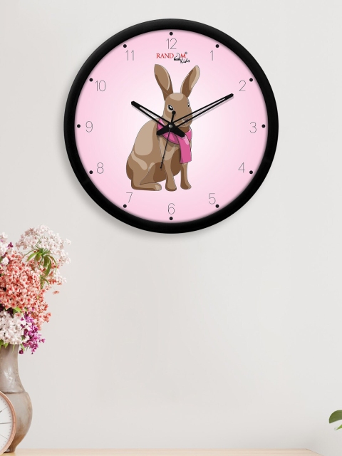 

RANDOM Pink & Coffee Brown Printed Analogue Wall Clock