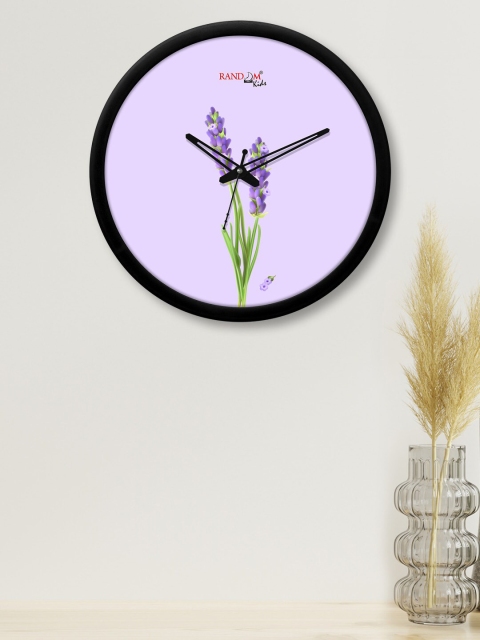 

RANDOM Black & Lavender Floral Printed Analogue Contemporary Wall Clock