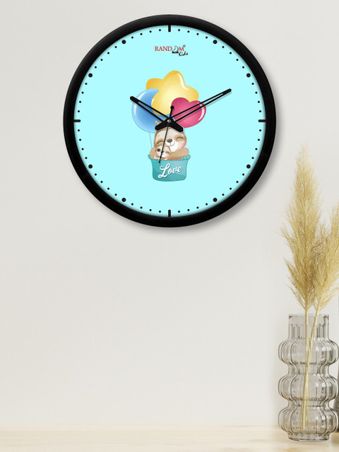 

RANDOM Turquoise Blue & Yellow Printed Contemporary Wall Clock