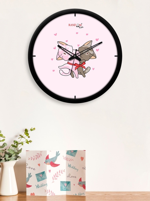 

RANDOM Pink & Black Fights Cats Printed Contemporary Wall Clock