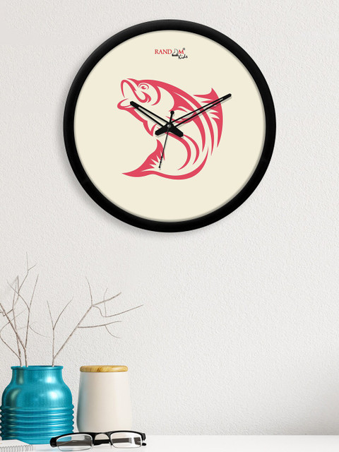 

RANDOM White & Pink Art Fish Printed Contemporary Wall Clock
