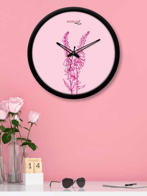 

RANDOM Pink & Black Printed Contemporary Wall Clock