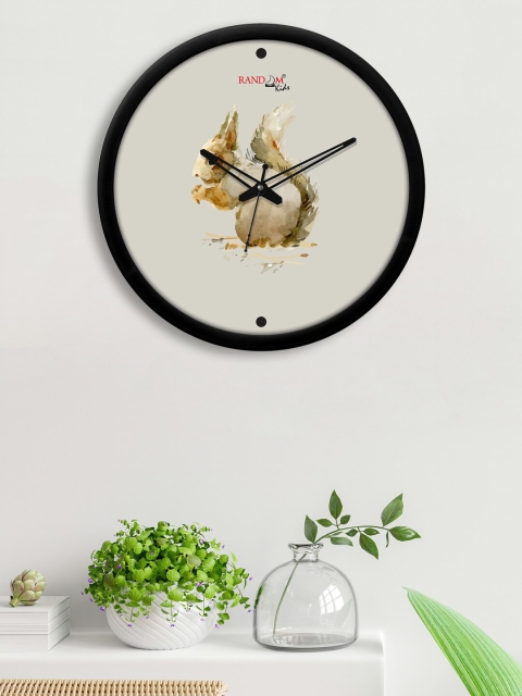 

RANDOM Grey & Brown Printed Contemporary Wall Clock