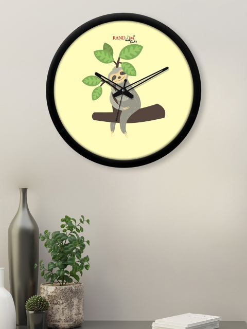 

RANDOM Black & Yellow Smily Monkey Printed Analogue Contemporary Wall Clock