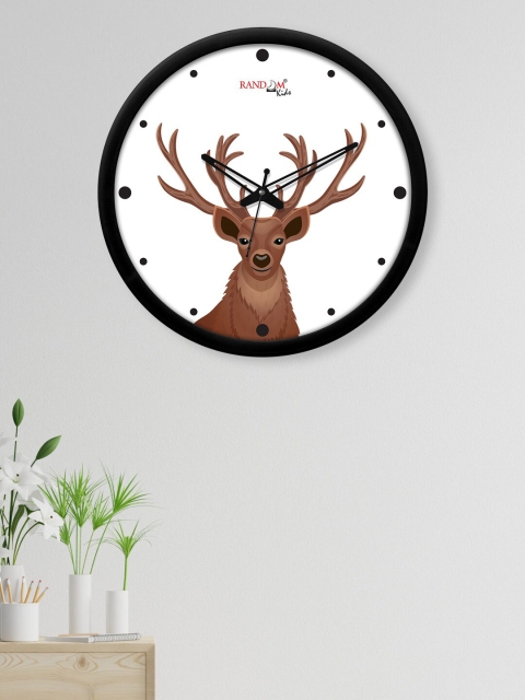 

RANDOM Off White & Coffee Brown Printed Contemporary Wall Clock