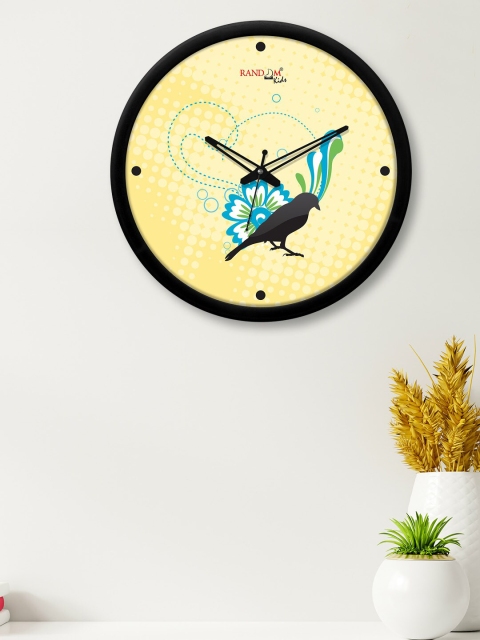 

RANDOM Yellow & Black Printed Contemporary Wall Clock