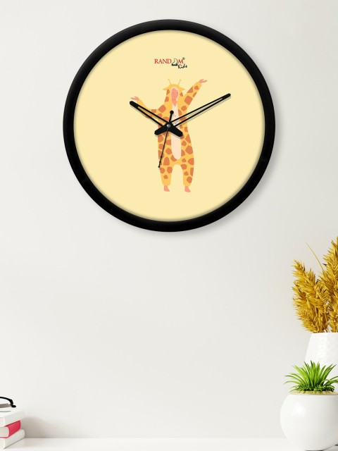 

RANDOM Yellow & Brown Printed Contemporary Wall Clock
