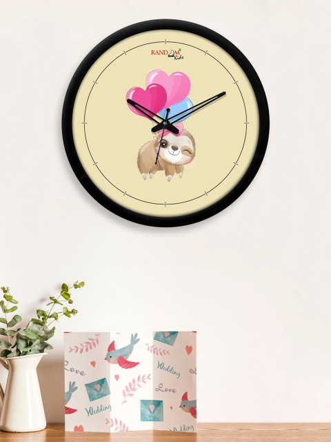 

RANDOM Peach-Coloured & Brown Funny Pets Printed Contemporary Wall Clock