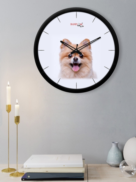 

RANDOM White & Black Printed Contemporary 30 cm Analogue Wall Clock