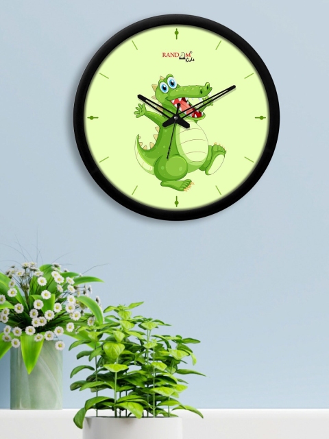 

RANDOM Black & Lime Green Alligator Printed Analogue Contemporary Wall Clock