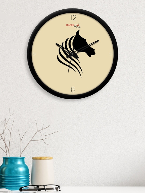 

RANDOM Off White & Black Printed Contemporary Wall Clock