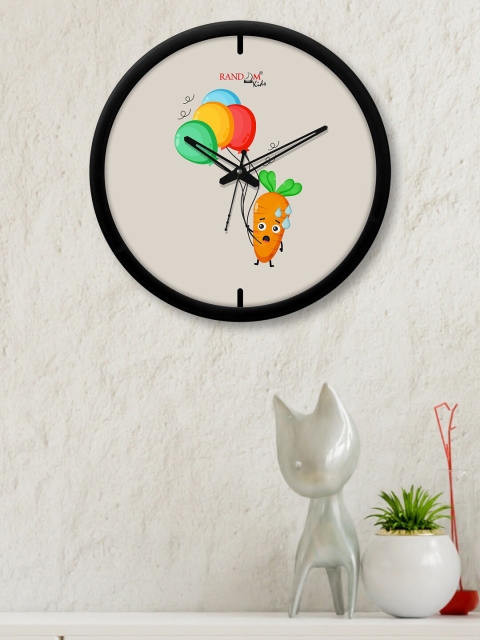 

RANDOM Beige & Multicoloured Printed Contemporary Wall Clock