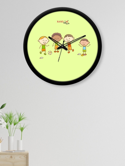 

RANDOM Lime Green & Orange Playing Kids Printed Contemporary Wall Clock