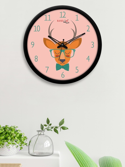 

RANDOM Peach-Coloured & Brown Printed Contemporary Wall Clock