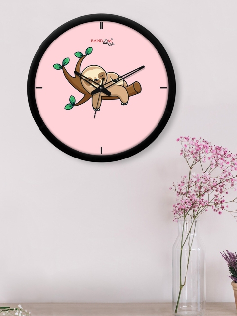 

RANDOM Black & Pink Sleeping Monkey Printed Analogue Contemporary Wall Clock