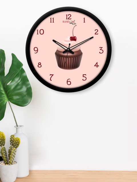 

RANDOM Peach-Coloured & Coffee Brown Printed Contemporary Wall Clock