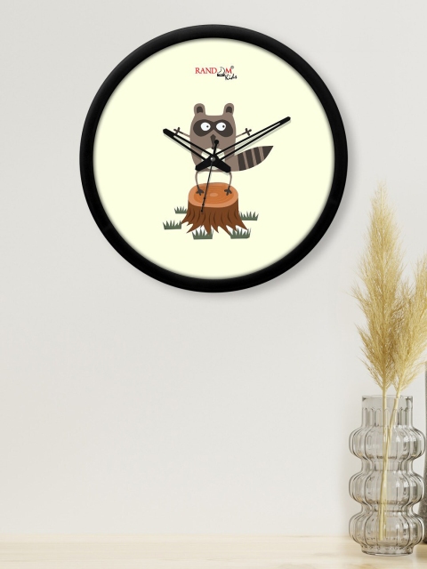 

RANDOM Off White & Coffee Brown Cartoon Cat Printed Contemporary Wall Clock