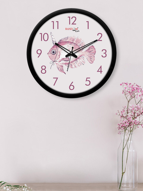 

RANDOM Off White & Pink Printed Contemporary Wall Clock