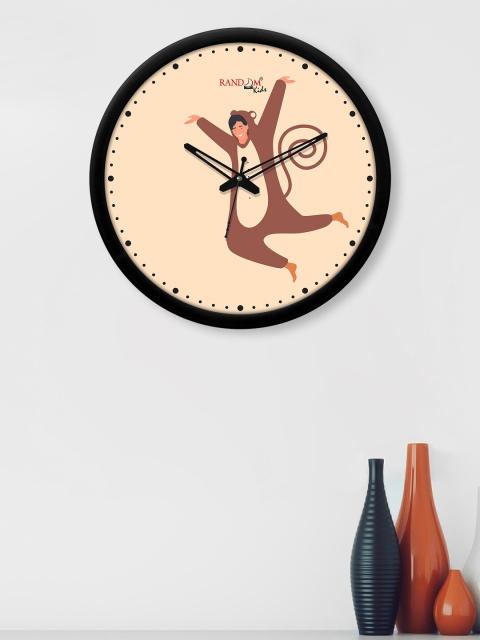 

RANDOM Beige & Brown Printed Contemporary Wall Clock