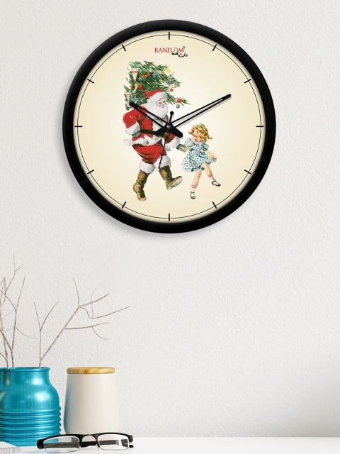 

RANDOM Black & Off White Santa Clause Printed Analogue Contemporary Wall Clock