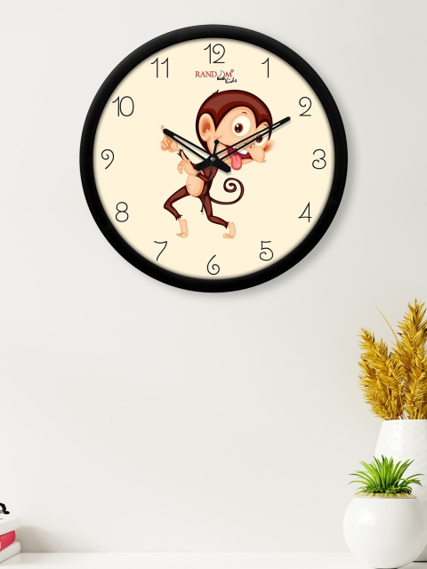 

RANDOM Cream-Coloured & Brown Printed Contemporary Wall Clock