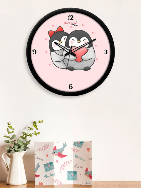 

RANDOM Pink & Black Printed Contemporary 30 cm Analogue Wall Clock