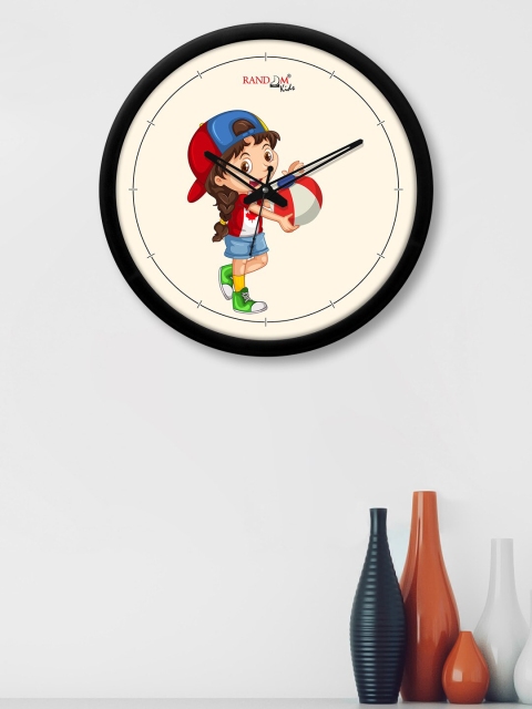 

RANDOM Cream-Coloured & Red Playing Girl Printed Contemporary Wall Clock