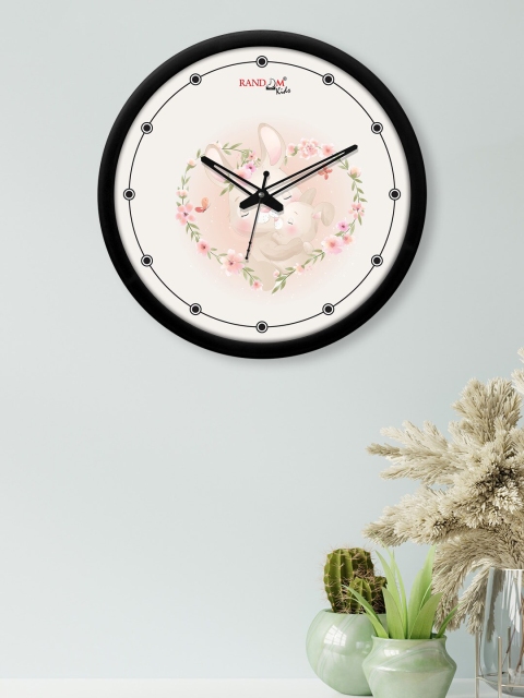 

RANDOM Off White & Brown Printed Contemporary Wall Clock