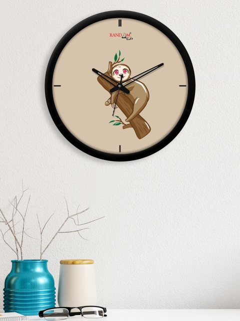 

RANDOM Black & Beige Monkey Printed Contemporary Wall Clock