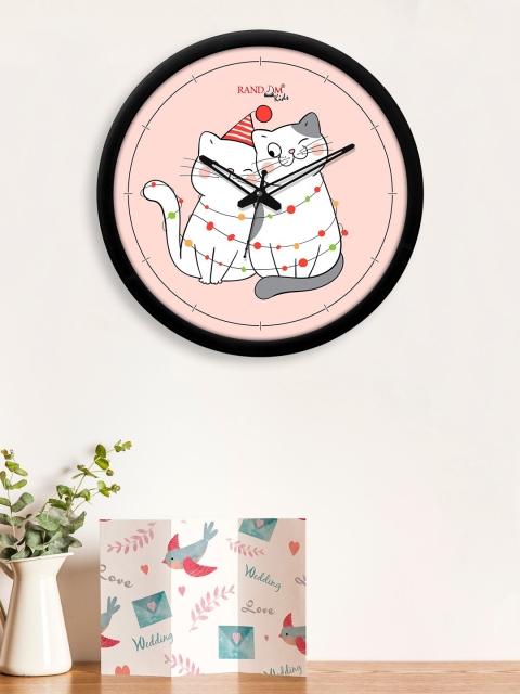 

RANDOM Peach-Coloured & White Printed 30 cm Contemporary Wall Clock