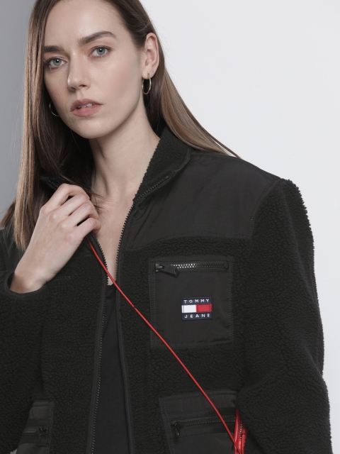 

Tommy Hilfiger Women Black Solid Open Front Jacket