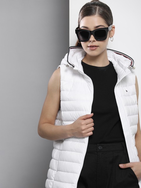 

Tommy Hilfiger Women White Hooded Puffer Jacket