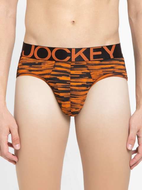 

Jockey Men Orange Basic Briefs