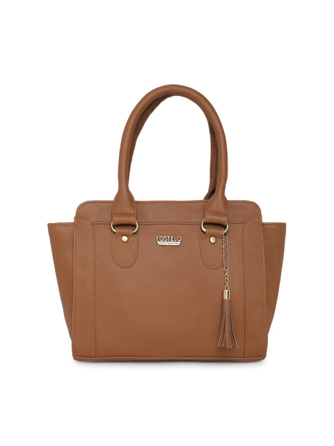 

Fostelo Tan Brown Structured Handheld Bag with Tasselled