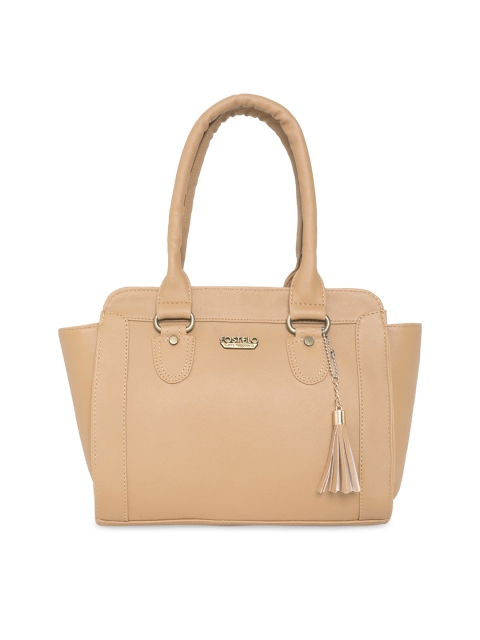 

Fostelo Beige PU Swagger Handheld Bag with Tasselled Detail