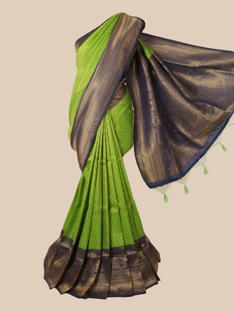 

Pothys Green Ethnic Motifs Zari Jute Silk Saree