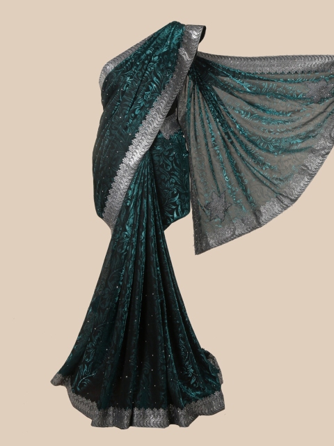 

Pothys Green Floral Beads and Stones Saree